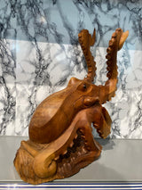 Oktopus Skulptur "Maris" - handgefertigte Holzkunst